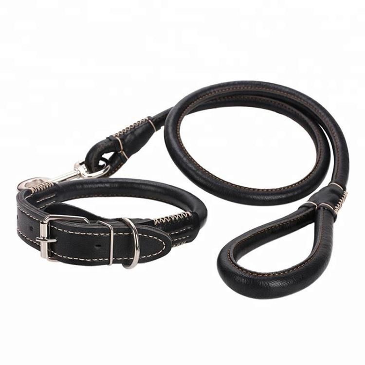 Amazon Wholesale Pet Supply Popular Pet Leash with Leather Dog Collar