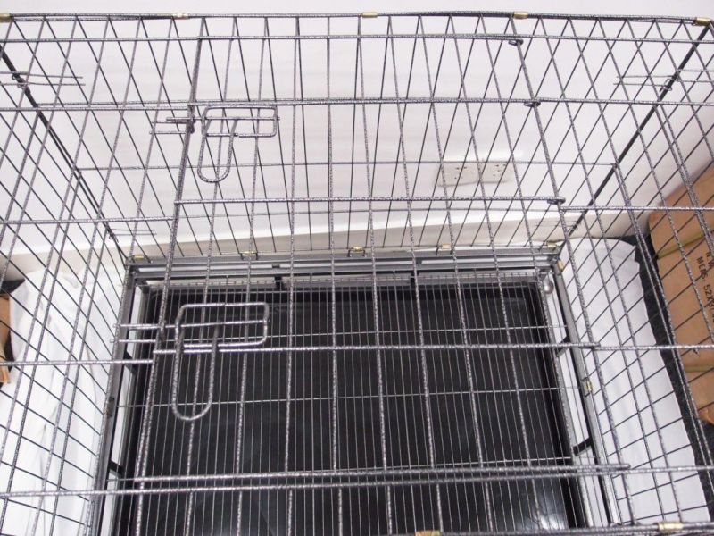 Hot Sale Good Quality Folding Iron Animal Pet Cat Cage with Two Doors