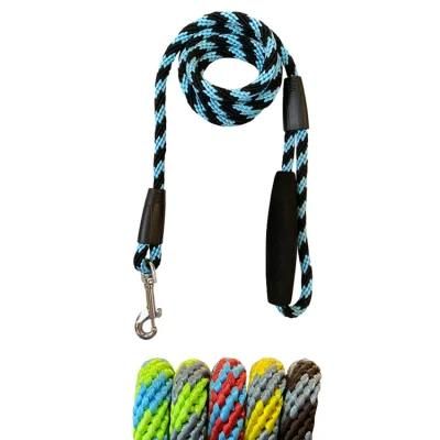 High Quality Eco-Friendly Nylon Round Colorful Rope Dog Leash Lead for Pet Dog