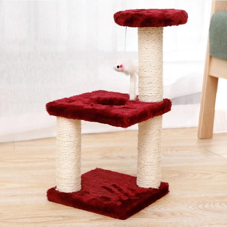 Cat Climbing Frame Three Pillars Three Layer Square