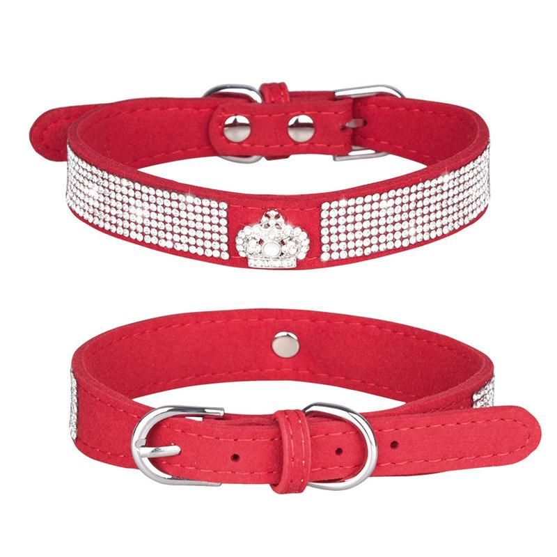 Customized Diamond Leather Dog Collar From Factory