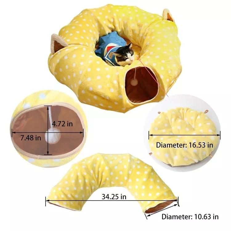 Hot Sale Luxury Warm and Durable Collapsible Cat Tunnel Bed