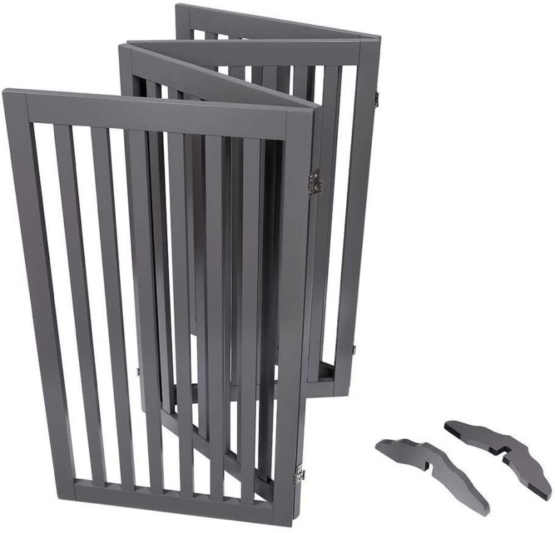 Freestanding Pet Gate Wooden Folding Dog Gate Fence for Doorways