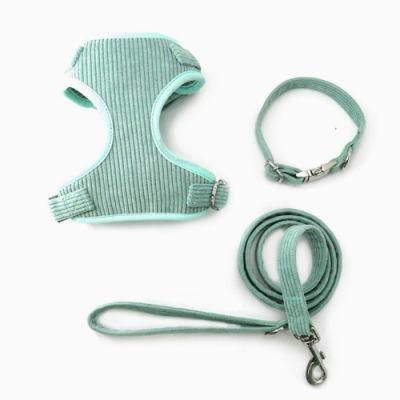 Pet Supplies Dog Harness Vest Dog Lift Harness Adjustable Cotton Corduroy High Quality Pet Harness and Leash Collar Set