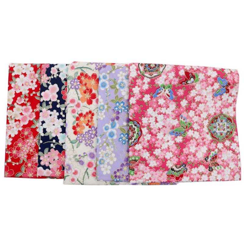 Floral Pattern Christmas Japanese Kerchief Triangle Bibs Reversible Handkerchiefs Scarfs Dog Bandanas