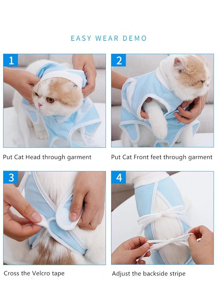 Recovery Suit for Cats After Surgery Cat′ S Postoperative Clothing Postoperative Vest Puppy Medical Post Surgical Clothes Cat Recovery Suit