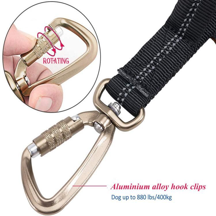 Reflective Elastic Bungee Leash with Soft Padded Handle Dog Leash