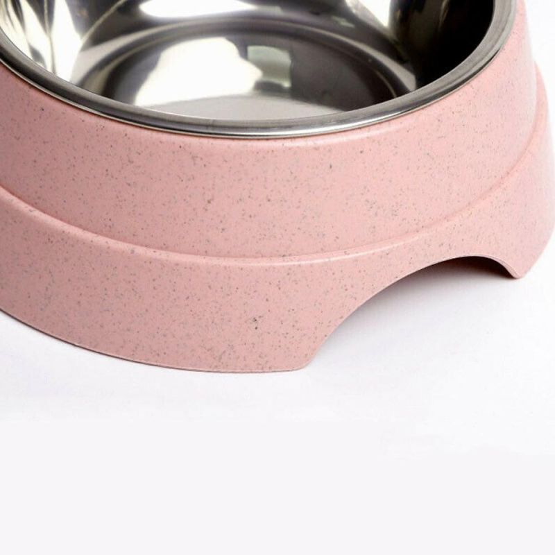 Double Bowls Dog Food Water Feeder Stainless Steel Pet Bowl