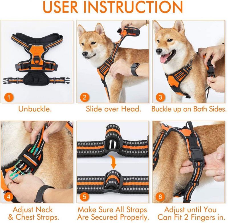 Reflective No-Choke Pet Oxford Vest with Easy Control Handle