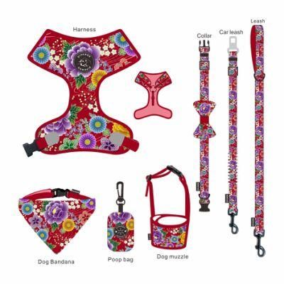 Custom Soft No Pull Pet Vest Adjustable Reversible Designer Dog Harness Leash Collar Set Dog Harness Manufacture