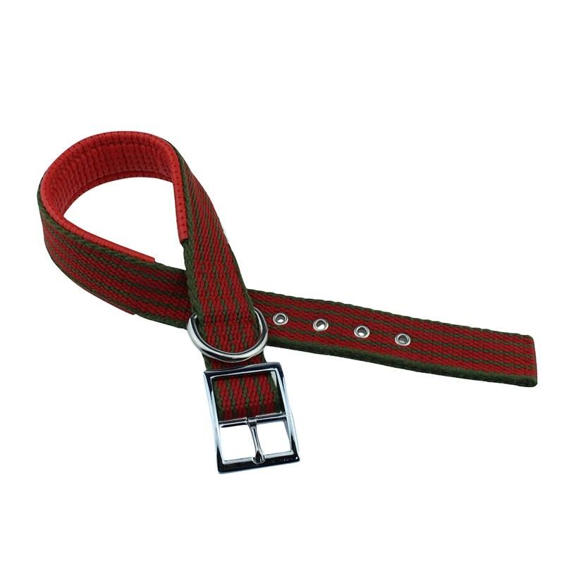 Custom Logo Cotton Dog Collar Leather Padded Adjustable Pet Collar