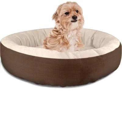 Round or Oval Shape Pet Cat Bed for Cats and Small Dogs