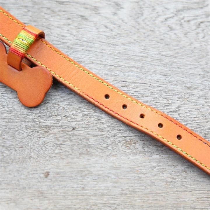 Ea046 Vegetable Tanned Leather Fashion Supplies Pet Collars Blank Customized Puppy Buckle Wide Waterproof Adjustable for Dog Collar Custom Leather