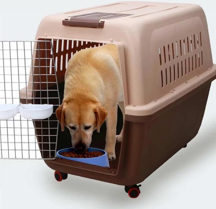 Amazon Hot Plastic Portable Outdoor Pet Travel Aircraft Airplane Cage Cat and Dog Case Air Carrier Pet Carrier Crate Box