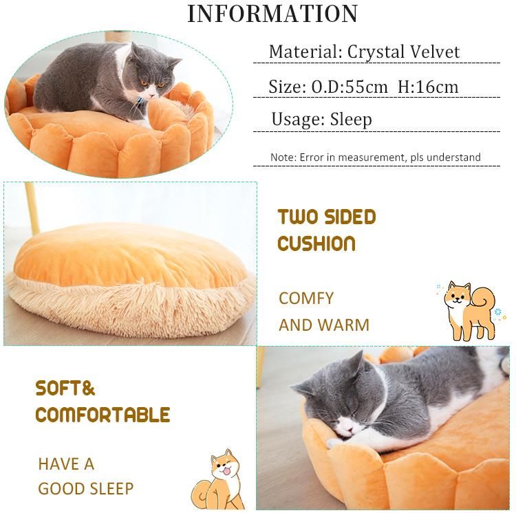 Petal Ropshipping Winter Warm Deep Sleep Animal Bed Round Pet Bed Soft Cat and Dog Bed