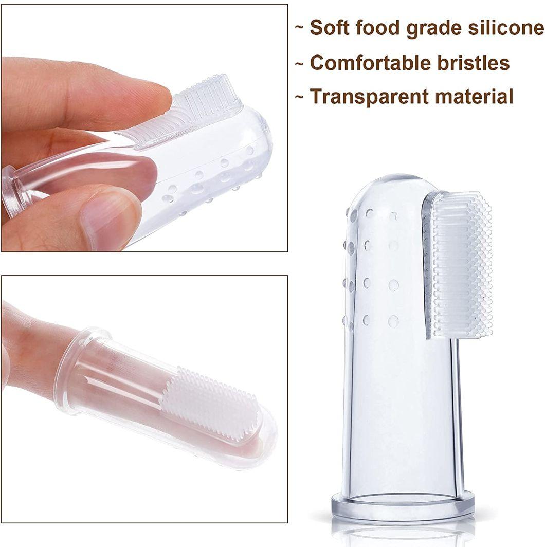 Hot Sale Fit Finger Design Soft Free BPA Material Dog Finger Toothbrush