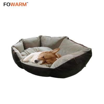 Comfortable Pulsh Pet Sofa with Heating Pad and Overheating Protecting