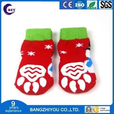 Pet Socks Christmas Snowflake Dog Socks Kitten Dog Belt Slip Resistant Dirty Knee Socks