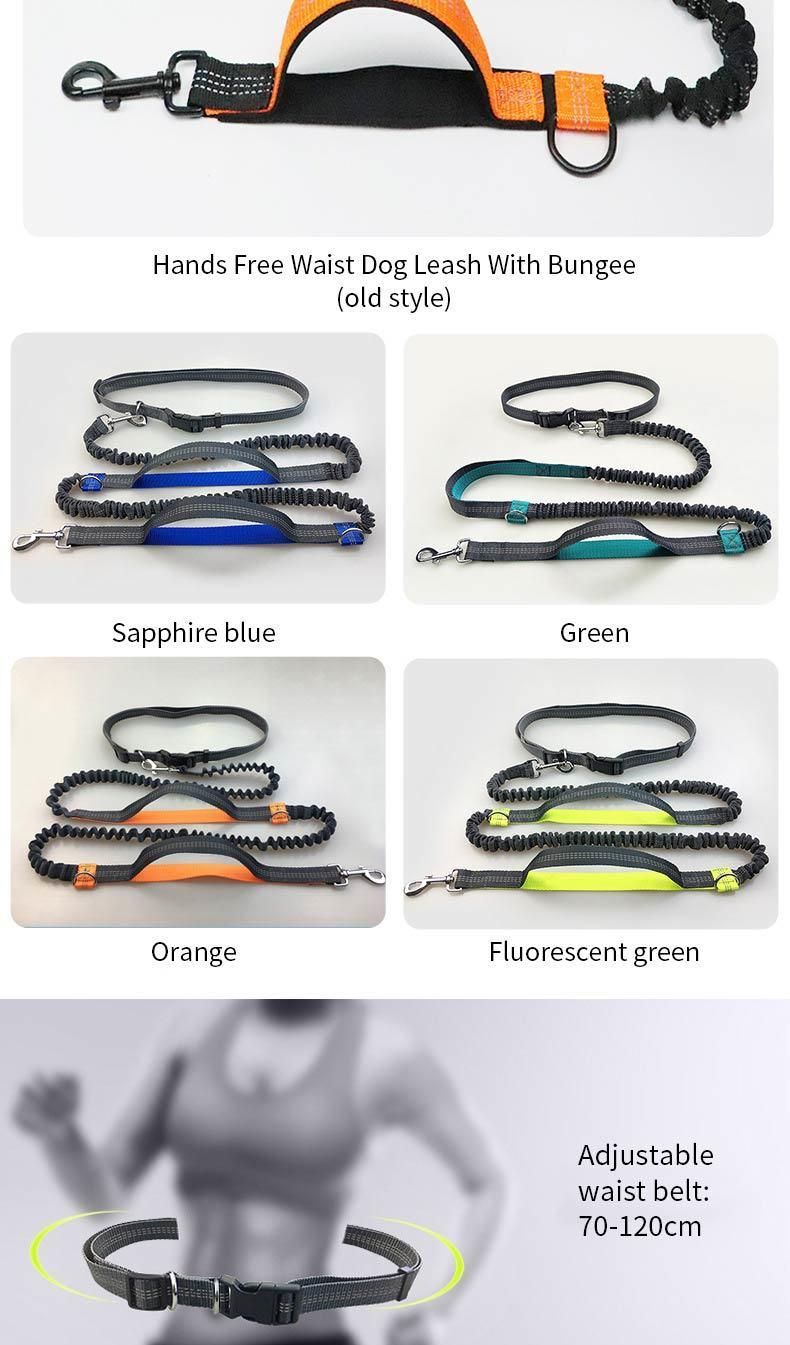 Cheap Price Shock-Absorbing Bungee Reflective Stitching Cuerda De Tracci N PARA Mascotas Dog Leash with Adjustable Waist Belt