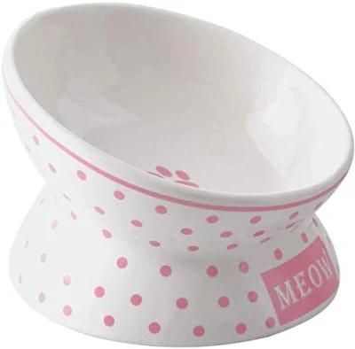Ceramic Dog Bowl Cartoon Pattern, Cute, Chew-Proof, Dishwasher and Microwave Safe