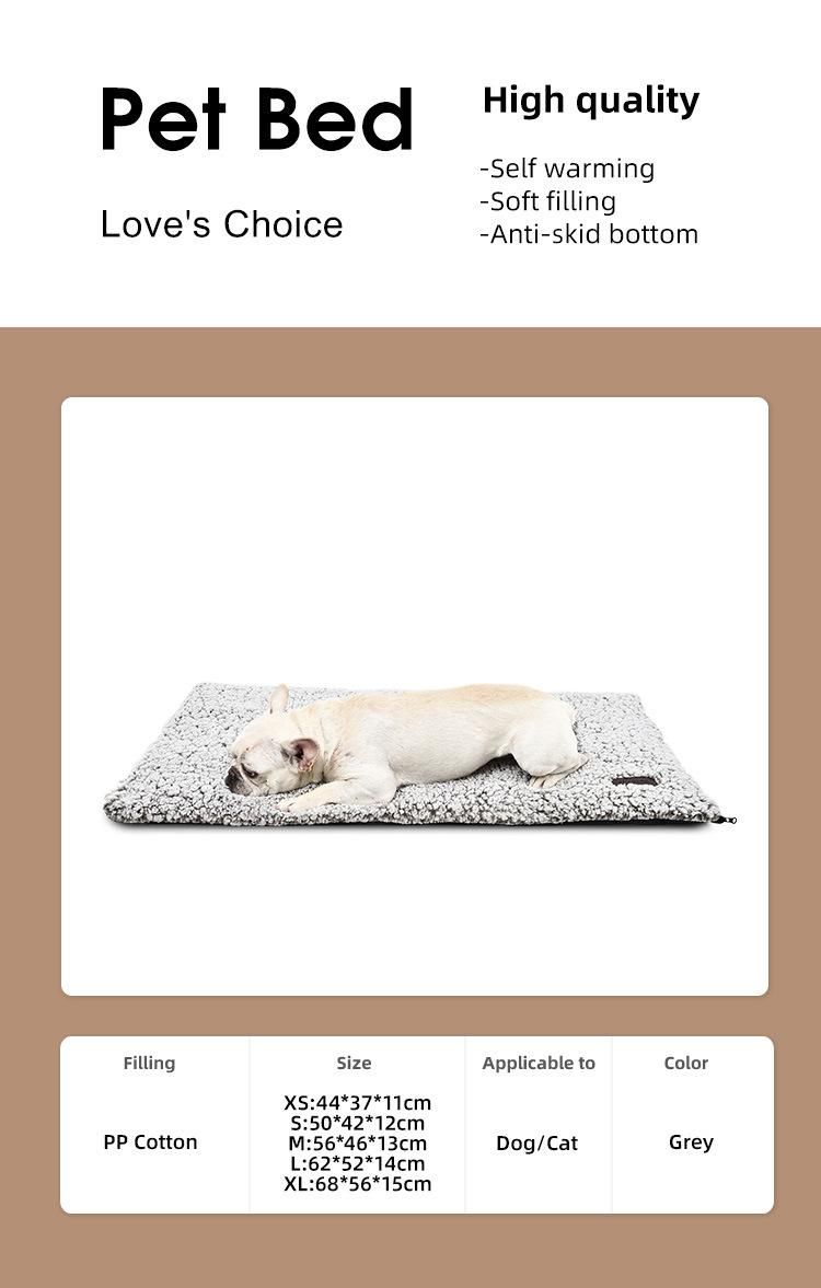 Anti-Skid Bottom Self Warming Pet Bed PP Cotton Dog Cushion