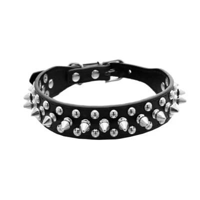 Mushrooms Spiked Rivet Studded Adjustable PU Leather Pet Collars for Cats Dogs