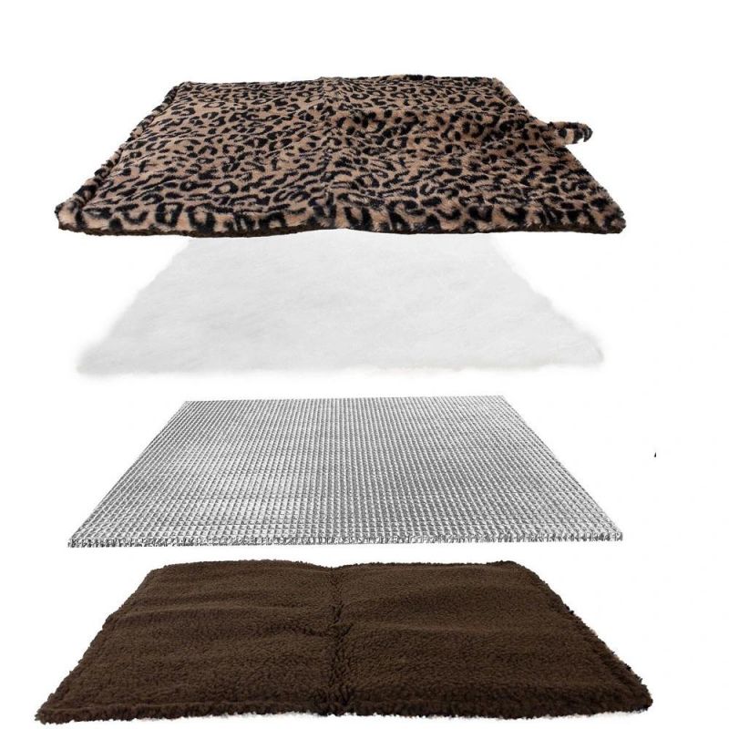 Thermal Leopard Print Cat Mat Ultra-Soft Pet Bed Pad