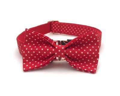Custom Classic Cheap Adjustable Nylon Pet Collar with Cute Bowknot