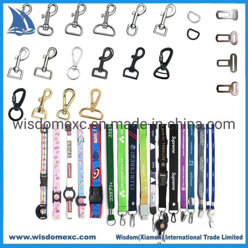 Soft Durable Webbing and Metal Clip on D-Ring for Leash