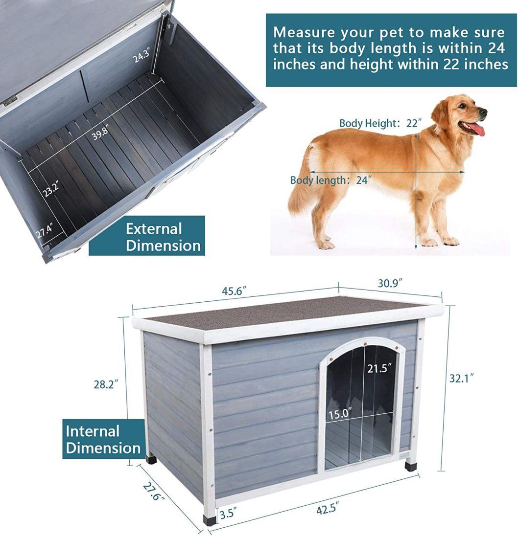 Classical Wooden Dog Kennel Dog House with Waterproofs