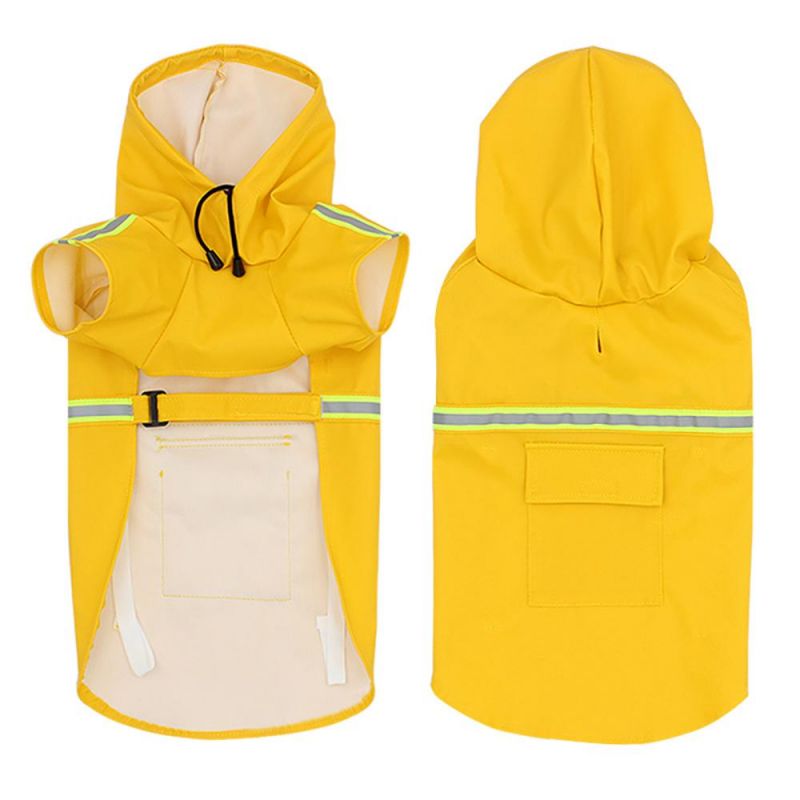 Dog Products, Cute Pet Dog Raincoat, Rain Jacket Full Body Coverage with Hat, Reflective Night Light Strip, Double Layered Waterproof Rain Jacket