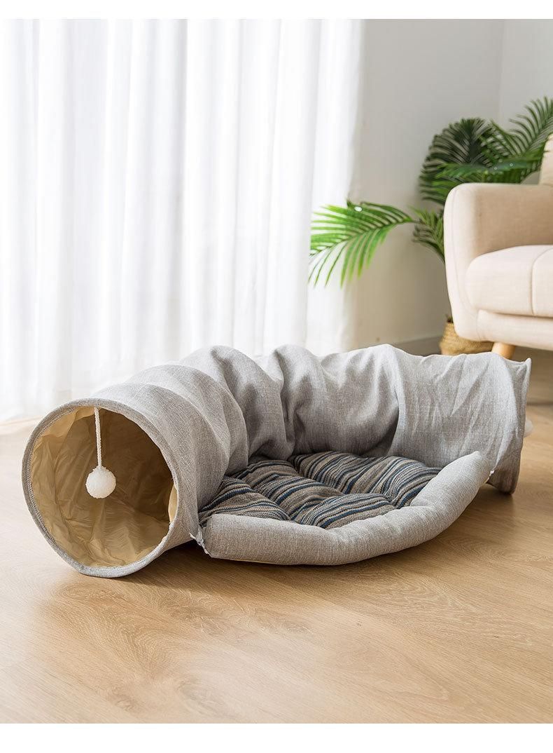 Factory Wholesale Luxury Durable 2 Hole Tunnel Cat Bed