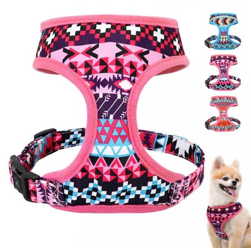 Custom Print Sublimation Dog Harness with Leash and Collar