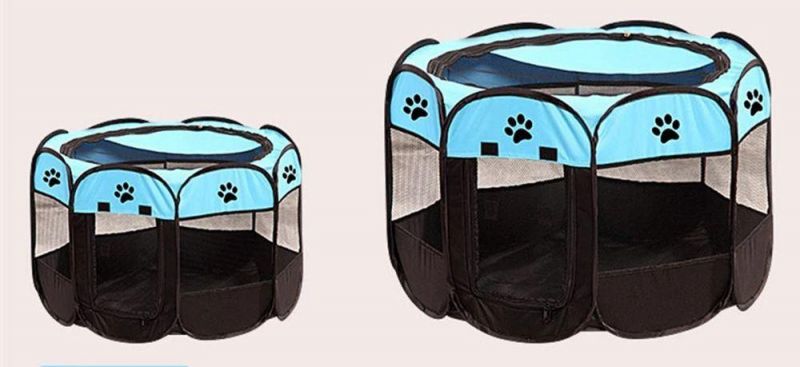 Portable Foldable Dog Cage Pet Tent Houses Puppy Kennel Easy Operation Octagon Fence