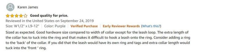 Odor Resistant Waterproof Dog Collar with Heavy Duty Center Ring