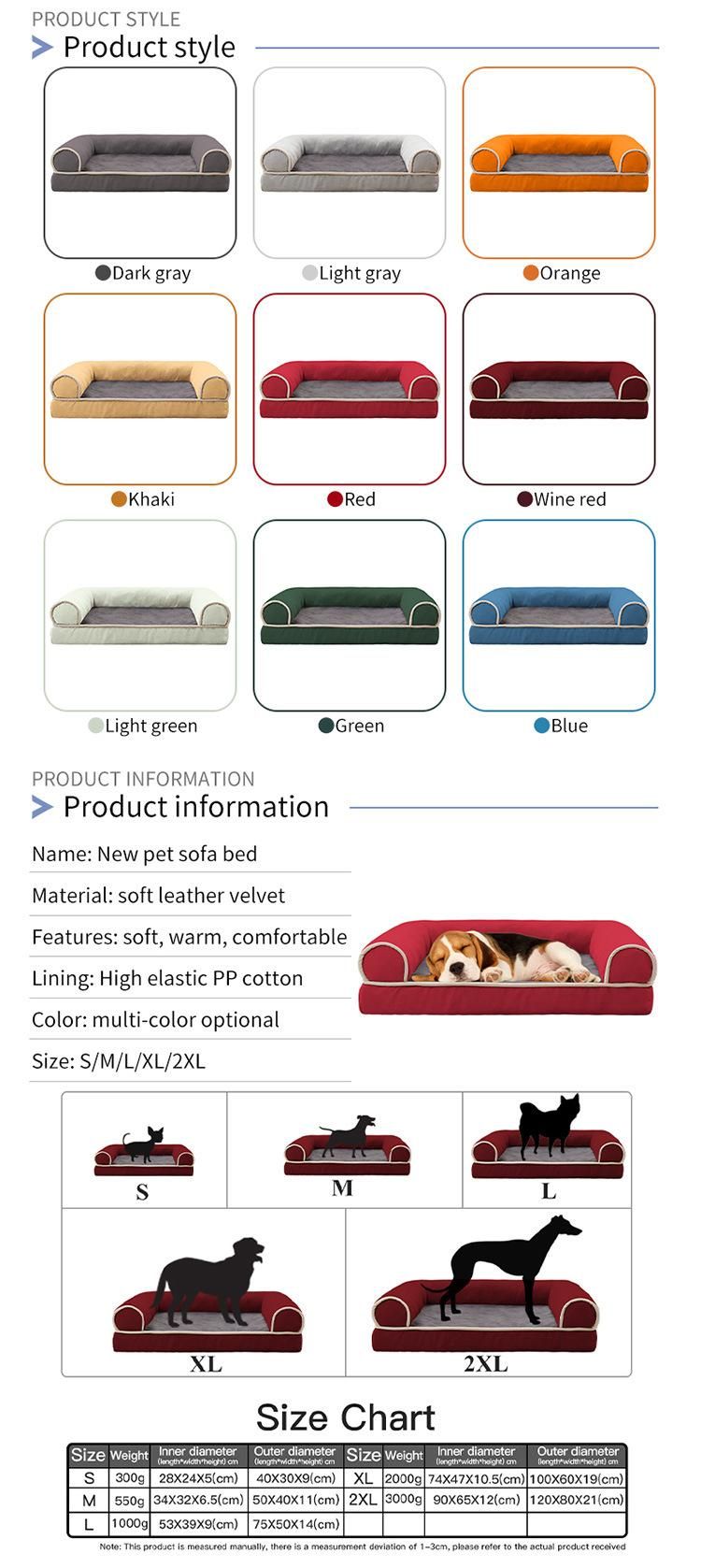 Factory Supply New Hot Eco-Friendly Memory Foam Pet Bed