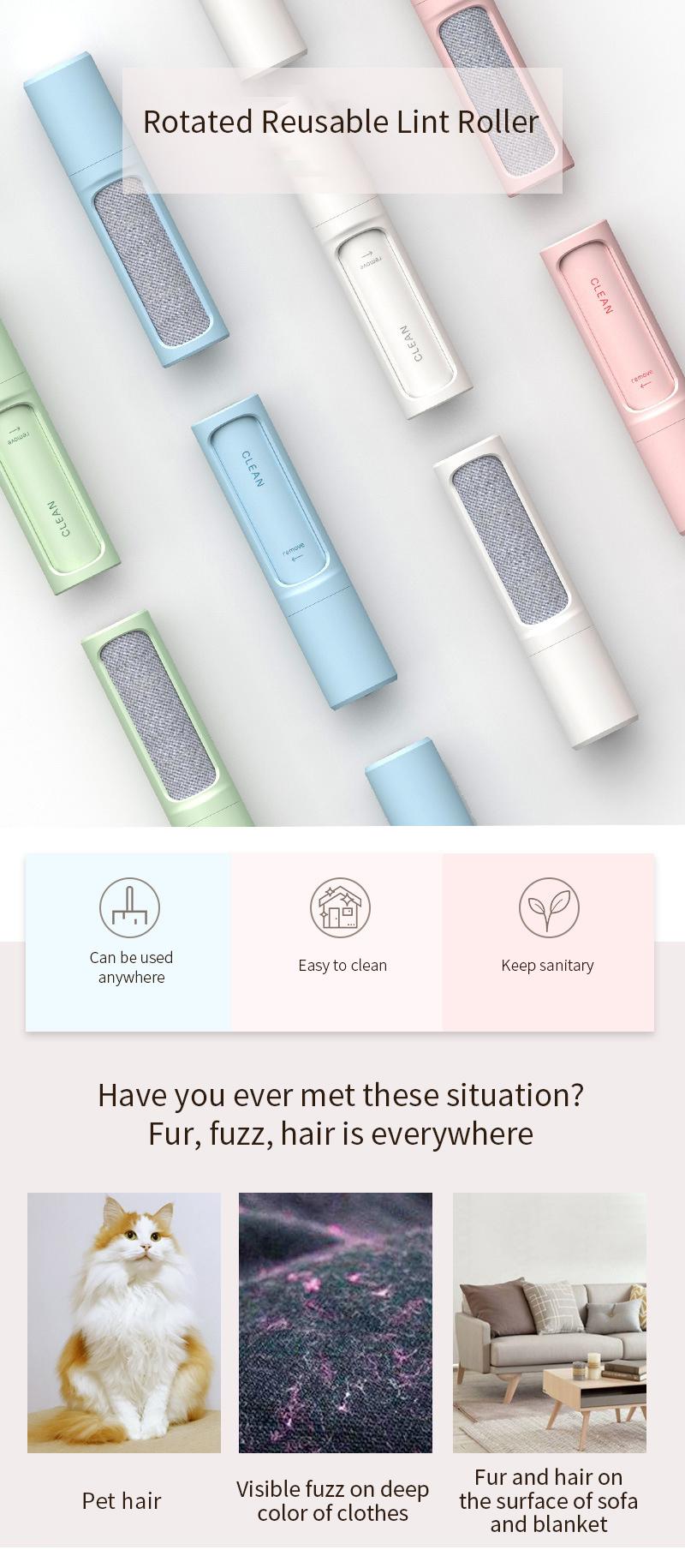 Waterproof Comfortable Touching Plastic Polyester Hair Remover Roller Brush