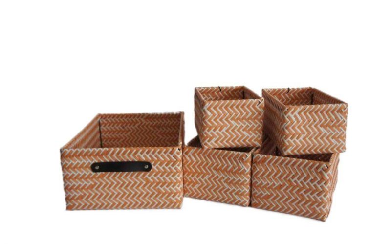 Hot Sale PP Hand Woven Storage Bin with Handle