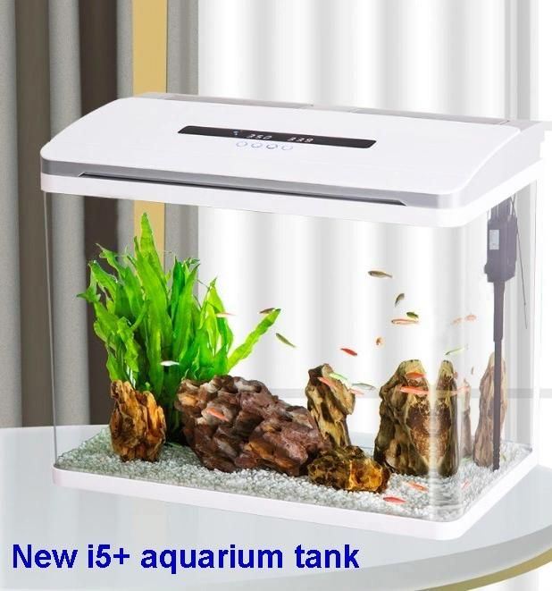 14.5-Gallon Aquarium Kit with Time Water Temperature on Tank Cover