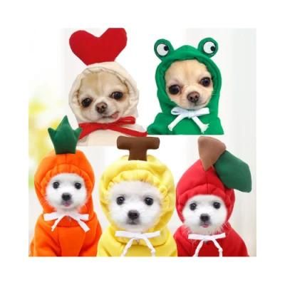 New Hot Sale Custom Cute Fruit Warm Fleece Ropa PARA Perros Vestidos Pet Cats Dress Dog Clothes