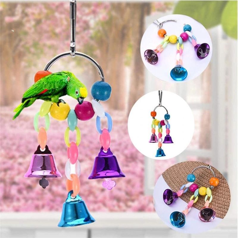 Small Parakeets Love Birds Cockatiels Swing Toys Climbing Ladders Chewing Hanging Bell