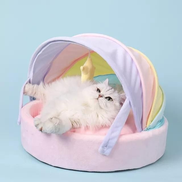 Wholesale Washable Winter Warm Pet Dog Bed Custom Fluffy Soft Round Cat Bed