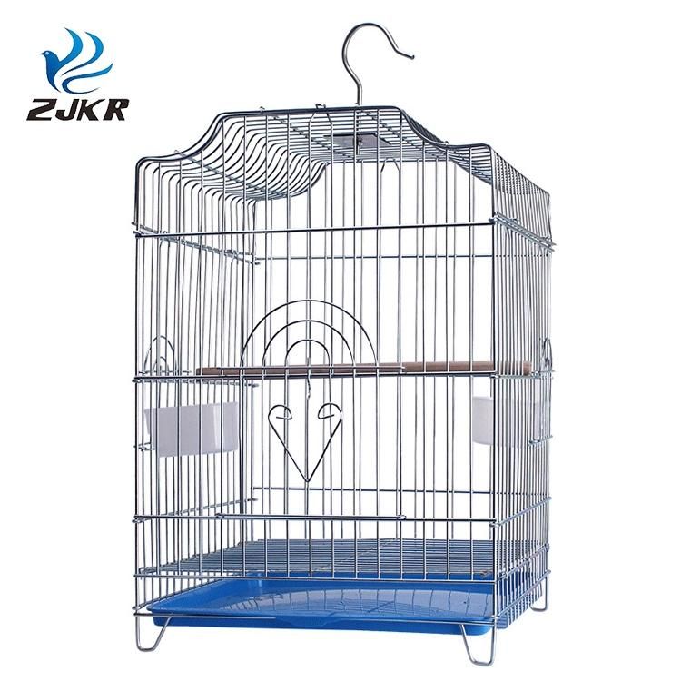 Detachable Electroplating Stainless Steel Super Large Bird Cages with Stand for Parrots Sale