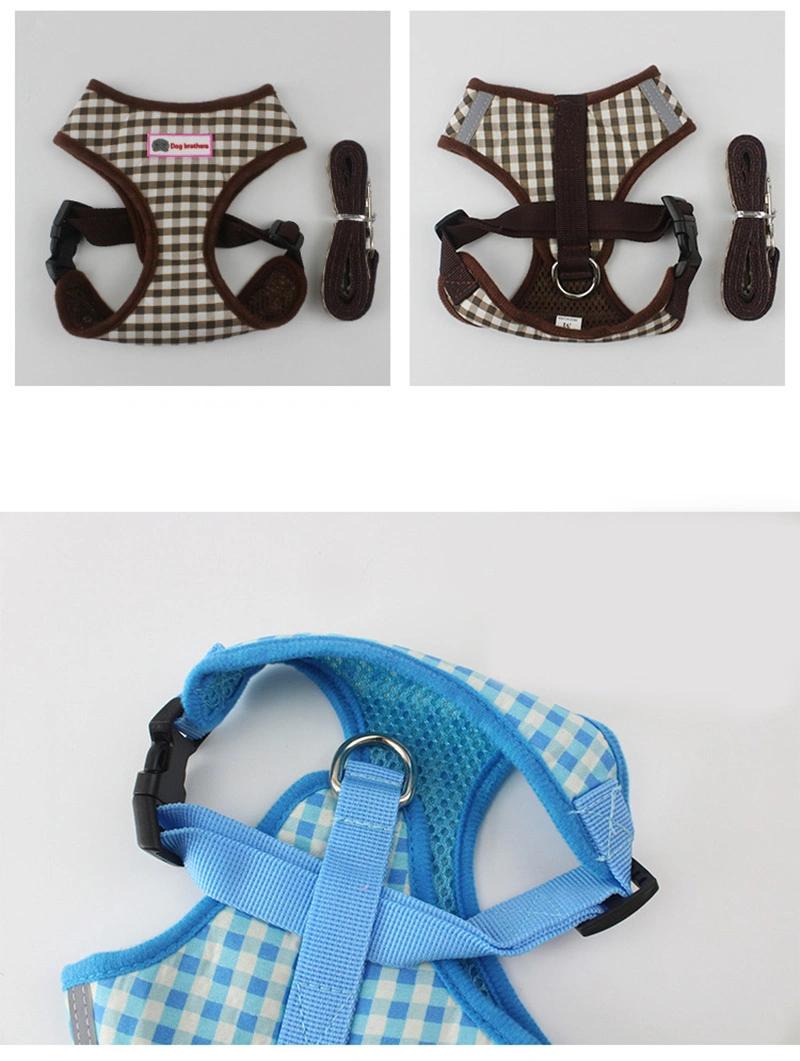 Vest-Style Dog Chest Strap Summer Breathable Lattice Pet Chest Strap Dog Rope Pet Harness