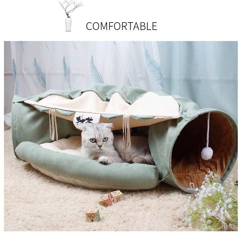 New Design Tent Shape Foldable Multi-Color Modern Pet Tunnel Cat Bed