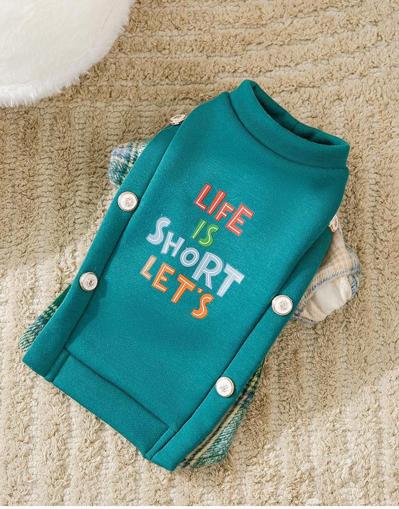 Ropa De Mascotasfleece Polartec Thicken Buttons Design Warm Dog Jacket Coat Costume Winter Dog Clothes