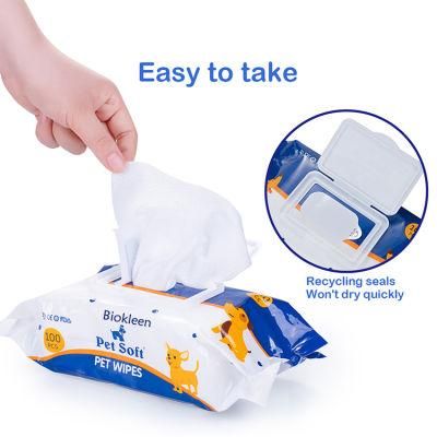 Biokleen Portable Dog Cleaning Cotton Grooming Wipes Biodegradable Pet Eye Wipes