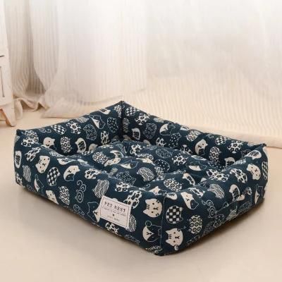 2022 New Style PP Cotton Line Fabric Reversible and Removable Cushion Pet Dog Bed