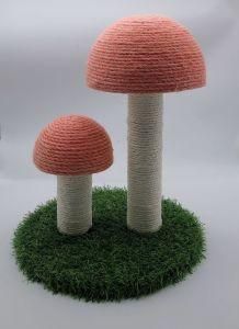 New Design Cat Tree Cat Scratching Tree with Color Mushroom and Real Grass Sisal Scratching for Pet Cat