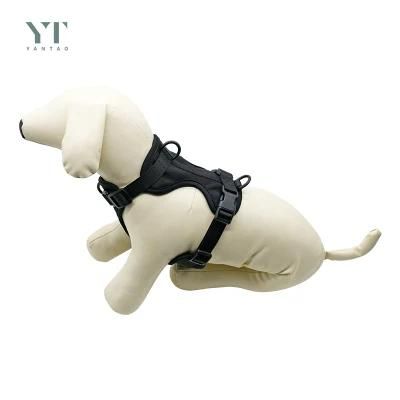 New Lightweight Custom Logo Pet Dog Safety Harness Adjustable Soft Padded Air Layer Dog Harness with Rubber Dog Collar Leash